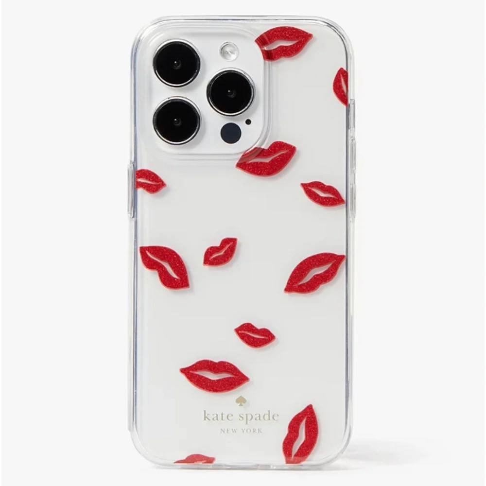 NIP♠️🆕Kate Spade ♠️ 🆕 Lip Toss Printed iPhone 15 Pro Max Case 💋♠️
